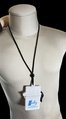 White Waterproof Container w/ Black Lanyard – Compact Travel Size First Aid