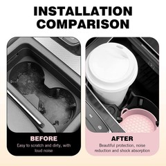 Ferianl 4PCS Car Cup Holder Coaster, 2.75 inch Silicone Non-Slip Insert pink