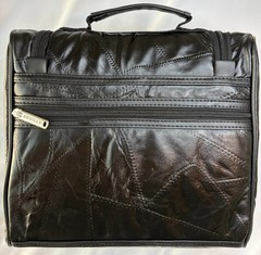 Seville Toiletry Bag Black Leather Hanging Organizer Cosmetic Dopp Kit