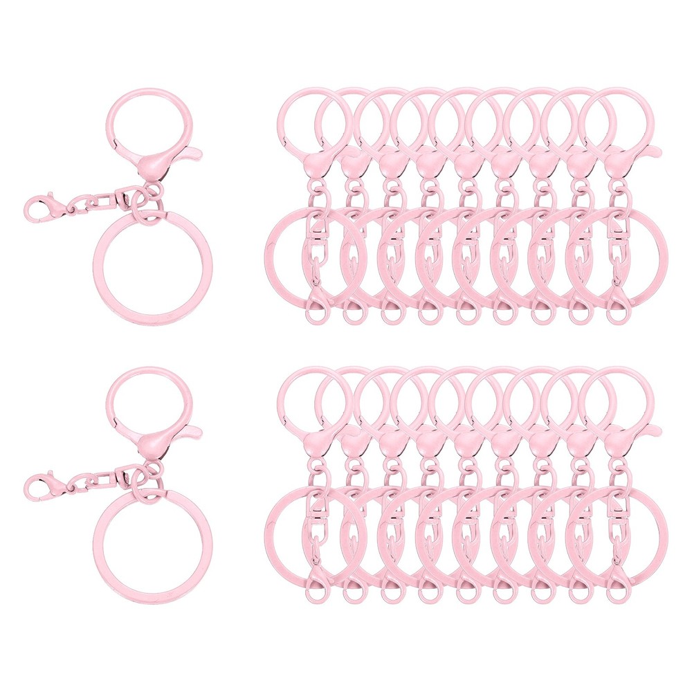 20Pcs Large Purse Charm Bag Hooks with Rings, Light Pink