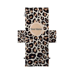 Personalised – Leopard Print Full Length Sun Lounger Towel with Pocket