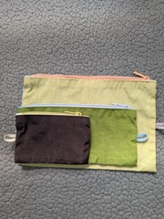 Baggu Go Bag Pastel Colorblock 3 Piece Zip Pouch Set Recycled Nylon Travel
