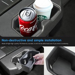 Auovo Cup Holder Insert for 2024-2025 2026 rear armrest cup holder, Black
