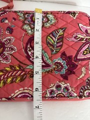Vera Bradley Tablet Bag Pink Multicolor Quilted Fabric Zipper Pockets 9 x 6