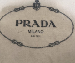 TWO PRADA TRAVEL DUST COVER BAGS SOFT CLOTH WHITE W/LOGO STORAGE 12.75” X 8”