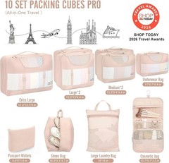 10 Set Packing Cubes for Cruise Ship Essentials,Beach Vacation Travel Accesso…
