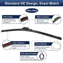 1 Pair 23&Prime;+21&Prime; Front Windshield Wiper Blade for Porsche 911 12-24 Replacement…