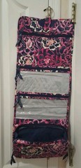 Vera Bradley Katalina Pink Hang Organizer Toiletry Bag Travel Cosmetic Case Blue