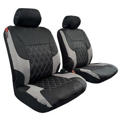 Elite Canvas Seat Covers Front Grey Black For Ford F450 2011- On