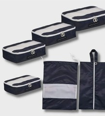 French Connection 6pc Black Travel Storage Set Ultra Lightweight Water Resistant