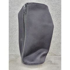 Black Nylon Cylinder Zipper Pouch Travel Utility Toiletry Storage Bag 7 Inch