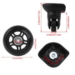 1.33inch Suitcase Luggage Swivel Caster with Replacement Wheel & Parts Pack of 4