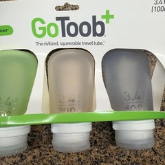 Humangear GoToob+ Travel Bottles Set 3.4oz 3 Pack Silicone TSA Carry On Approved