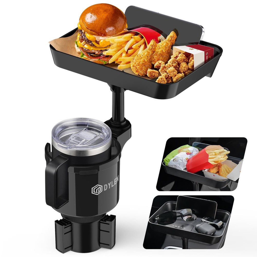 DYLEN Car Cup Holder Tray, Expander Adapter for 9.5 inches, Black