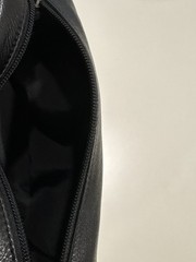 Cole Haan Travel Kit Black Leather Zip Toiletry Bag Pouch Travel Pouch