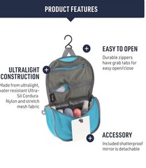 NWT Sea to Summit Ultra-Sil Hanging Toiletry Bag Small Atoll Blue Travel Camping