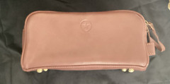 Aaron Leather Goods 10&Prime; Full Grain Leather Toiletry Bag Caramel WB09 New