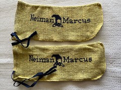 Vintage Neiman Marcus Knit Shoe Cover Bags For Storage Travel dust bags lot of 2
