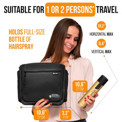 Travel Toiletry Bag for Men and Women – (10.6”X10.6”X3.2”) Large Hanging Toiletr