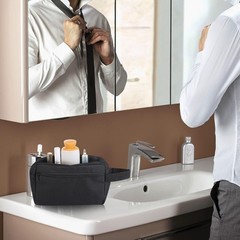 Versatile Hanging Cosmetic Bag for Women and Men – Travel Essentials in Black