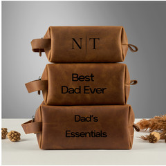 Personalized Leather Dopp Kit, Toiletry Bag, Travel Wash Bag, Groomsmen Gift