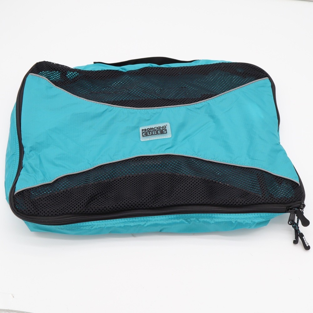 ProPacking Cubes Travel Organizer Unisex OS 4 Piece Set Teal Mesh Ripstop NEW