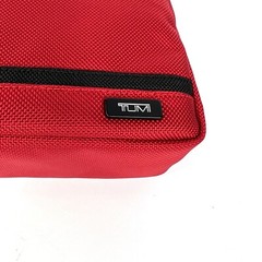 TUMI Travel Kit Medium Accessory Pouch Red with Black Trim