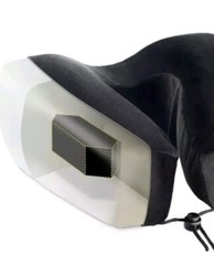 Lewis N Clark Premium HexForm Neck Support Pillow Travel Soft Black Memory Foam