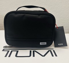 Brand New with Tag TUMI Travel Pouch Black and Gunmetal Hardware