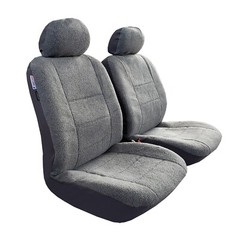 Universal Faux Sheepskin Car Seat Covers Front Pair Cool Grey