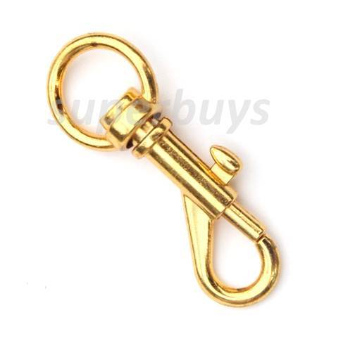 14mm Gold Metal Swivel Snap Hook Clip Bag Belt Strap Backpack Cord Buckle d Type