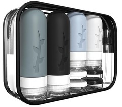 18-Pack TSA Approved Travel Bottles, Leak-Proof Silicone Toiletry Containers, Re
