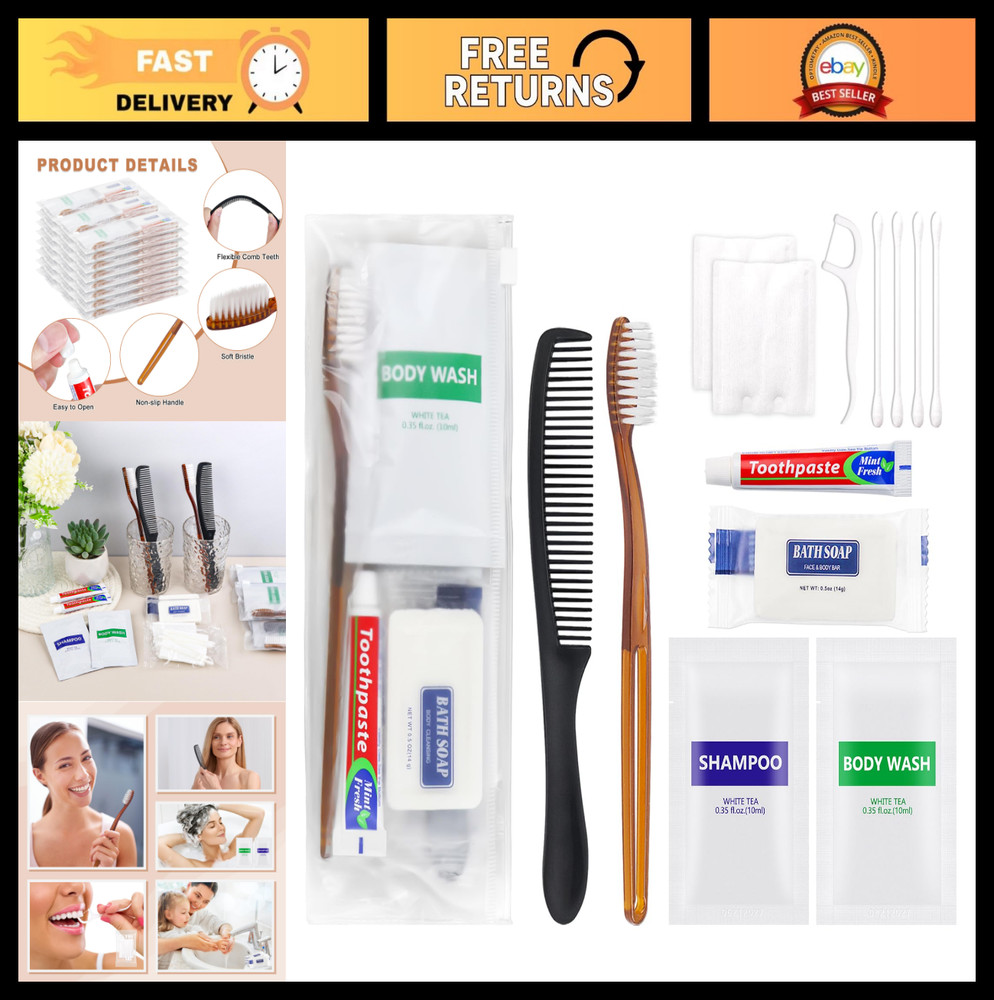 10 Sets Personal Hygiene Kits – Bulk Toiletry Care Package for Travel & Charity