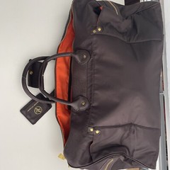 Adrienne Vittadini Brown travel light nylon duffle bag