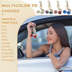 Cherry Keychain for Women Bag Charm Ring & Clip Light Gold