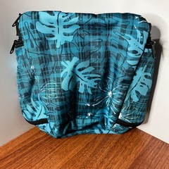 LL BEAN Hanging Travel Toiletry Bag Blue Hawaiian Flower Hisbicus Floral
