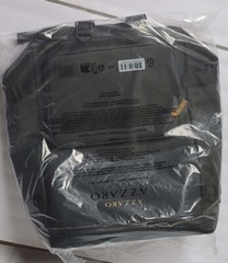 AZZARO Backpack New Black Faux Leather Carry Laptop Ipad and Other Travel Items