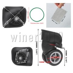 2 Pcs Swivel Spinner Mute Luggage Wheel Black 3.93 inch w/ Oil Blotting Sheets