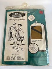 Vintage S.S. Kresge Travel Dress Bag NOS 100% Nylon Oxford Fabric 22x52x4”
