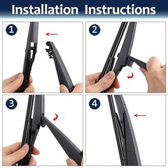 Rear Windshield Wiper Blade Arm Set 255mm 10&Prime; for Toyota RAV4 2013-2018