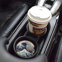 MAGIFUN 2PCS Car Cup Holder Coasters for Holders Anti-Slip Floral Print