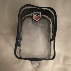 American Airlines Clear Zippered Travel Toiletry Bag with USA Shield Patch