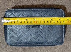 Missoni Delta One Luxury Hard Case Zip Around Passport Wallet Travel Pouch Navy