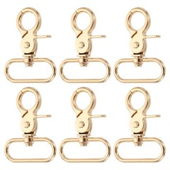 6pcs Swivel Hooks, for 38mm (1 1/2&Prime;) Light Gold Lanyard