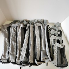Bagsmart Travel Packing Cubes Set Gray Silver Mesh Luggage Organizer Bags x11