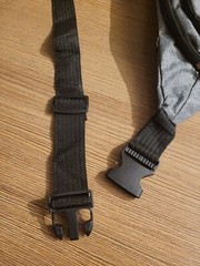Unisex Belt Bag-Crossbody, Gray, 4 zippers pockets, Eagle design, Buckle Release