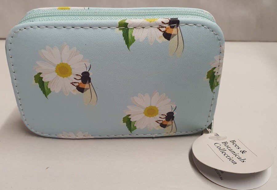 Bees & Botanicals Collection Blue Daisy & Bee Design Travel Sewing Kit MIB