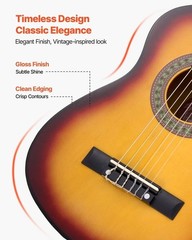 Classical Guitar, 30 Inch, Wood Classical Guitar Starter Kit for Beginners