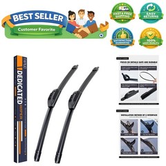 OEM Quality 22 »+22 » All-Season Automotive Replacement J-Hook Silent Wiper …