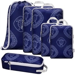 Vatalife 6pc Compression Packing Cubes Set for Travel, Suitcase Space Saver 6pc